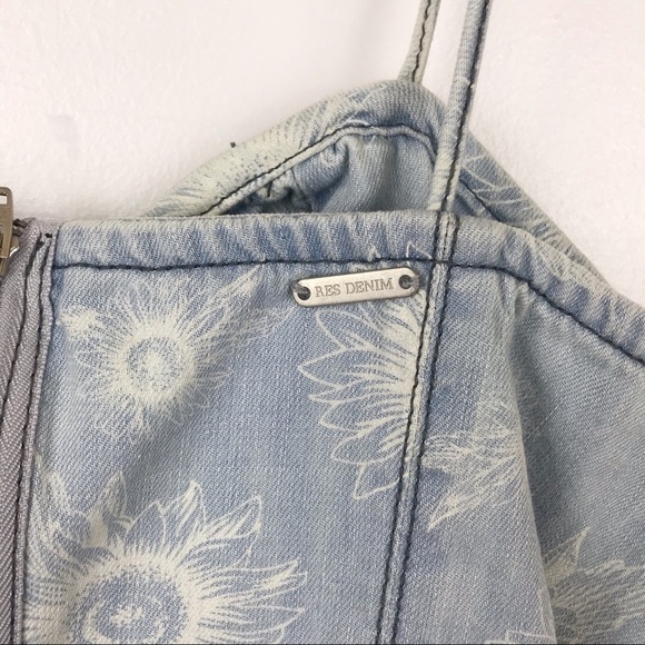 RES DENIM BABEN Floral Classic Minimalist old money Beachy Mini DRESS SIZE M - Picture 9 of 13